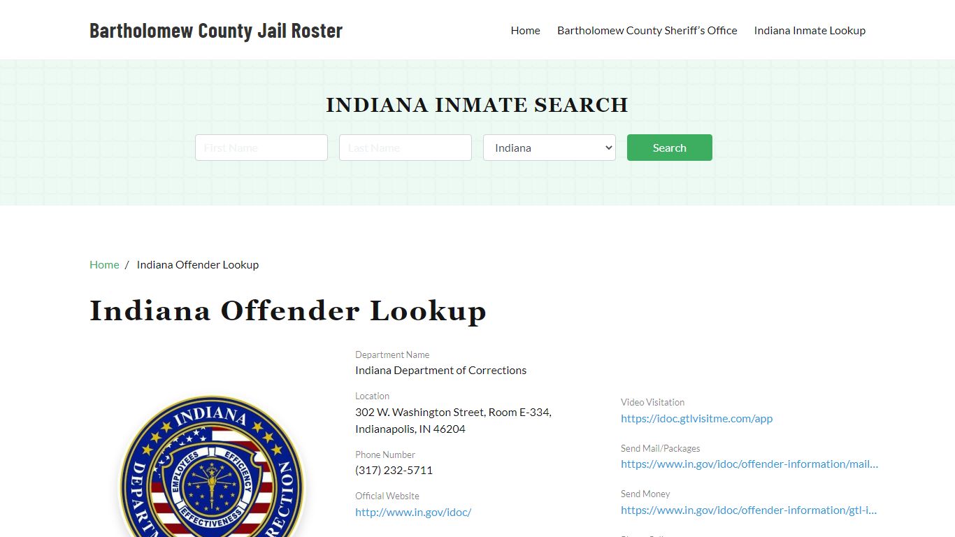 Indiana Inmate Search, Jail Rosters