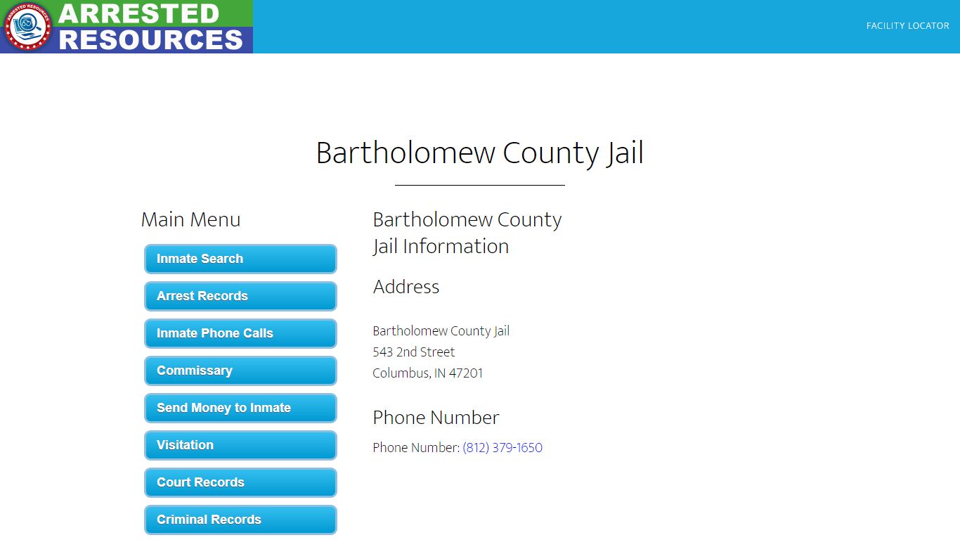 Bartholomew County Jail - Inmate Search - Columbus, IN - Arrested Resources